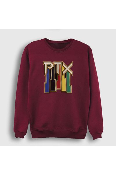 Presmono Унисекс винтидж суитшърт Pentatonix в бордо червено 75799tt