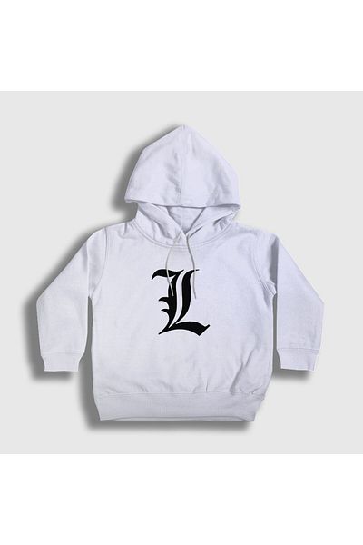 Presmono Unisex Παιδικό λευκό λογότυπο L Anime Death Note Φούτερ με κουκούλα 129691 ττ