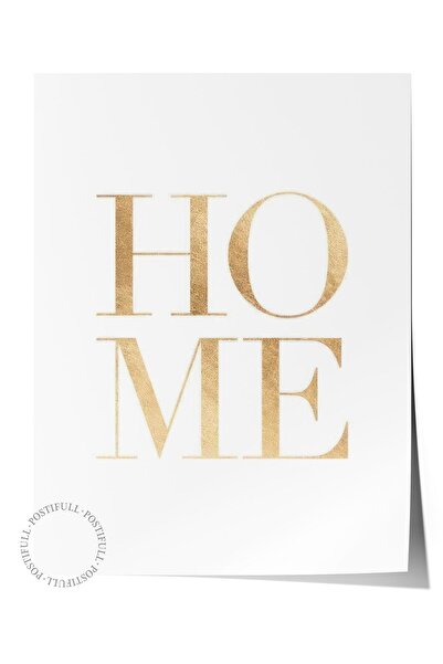 Postifull Gold Home Poster, Frameless Wall Poster, Vertical Wall Painting Comfort Series No: 108425