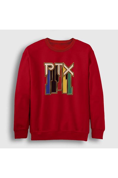 Presmono Унисекс червен винтидж суитшърт Pentatonix 75799tt