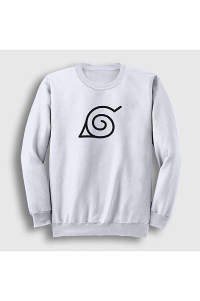 Presmono Unisex Λευκό Konoha Anime Naruto Φούτερ 133437 ττ