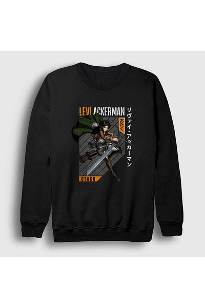 Presmono Unisex Μαύρο Levi Fan Anime Attack On Titan Φούτερ 125719 ττ