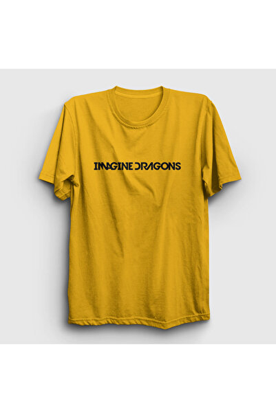 Presmono Unisex žuti logo Imagine Dragons T-shirt 81693tt