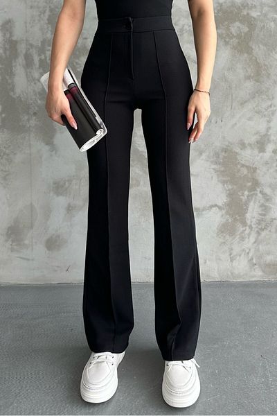 macharel jeans Női fekete, magas derekú, kiszélesedő Palazzo nadrág