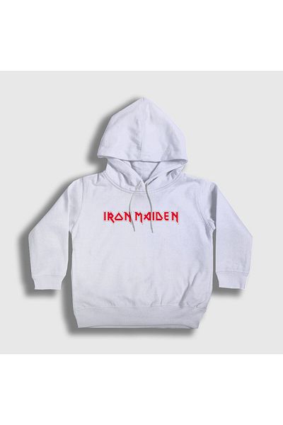 Presmono Hanorac cu glugă unisex cu logo alb Iron Maiden 86537tt