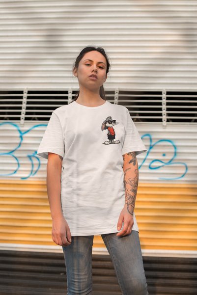 Duples Digital Rabbit Printed Unisex Oversize Short Sleeve T-Shirt