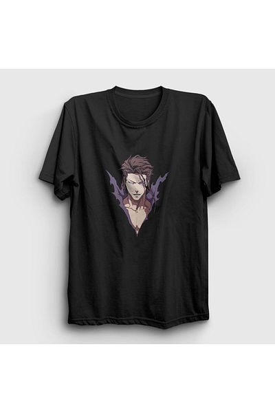 Presmono Унисекс черна тениска с аниме Aizen Bleach 126857tt