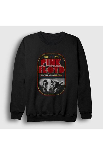 Presmono Унисекс суитшърт Black Atom Heart Mother Pink Floyd 76067tt