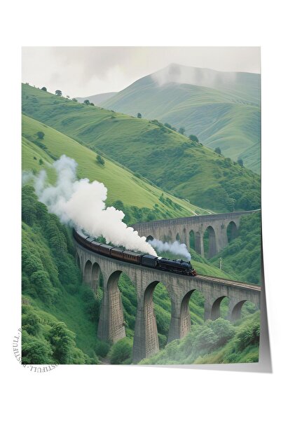 Postifull Magical Train Poster, Çerçevesiz Duvar Posteri, Dikey Duvar Tablosu...