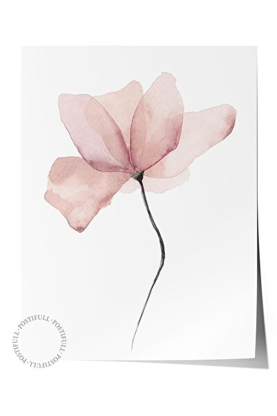 Postifull Watercolour Flower  Poster, Çerçevesiz Duvar Posteri, Dikey Duvar T...