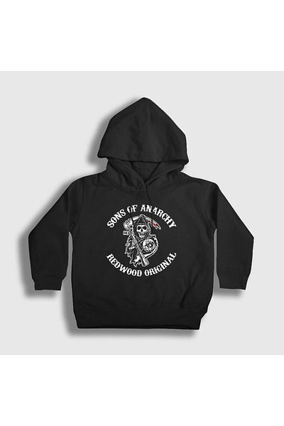 Presmono Унисекс детски суитшърт с качулка, черен, Redwood Sons Of Anarchy, 215802tt
