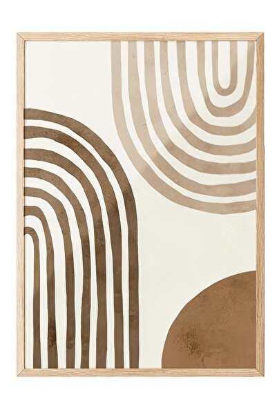 Postifull Brown Arches No2 Çerçeveli Tablo, Ahşap Çerçeve ve Poster, Duvar Ta...