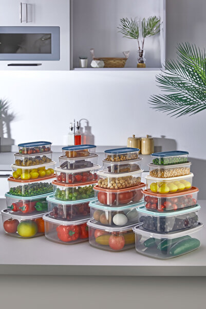 ASlife Home 24'lü Dikdörtgen Saklama Kabı Seti 300 ml, 500 ml, 850 ml, 1350 m...
