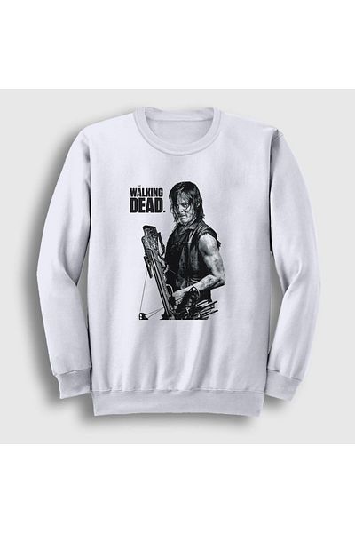 Presmono Unisex Λευκό φούτερ Daryl Dixon The Walking Dead 219928 ττ
