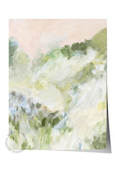 Postifull Abstract Spring Landscape Poster, Dikey Duvar Tablosu Comfort Seris...