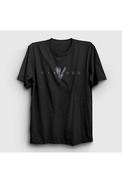 Presmono Μπλουζάκι Unisex Μαύρο λογότυπο V2 Vikings 221823 ττ