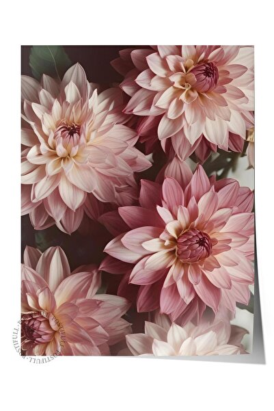 Postifull Poster cu dahlia romantice, poster de perete fără cadru, pictură ve...