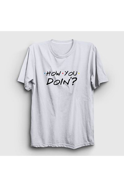 Presmono Μπλουζάκι Unisex White How You Doin Friends 189777 ττ