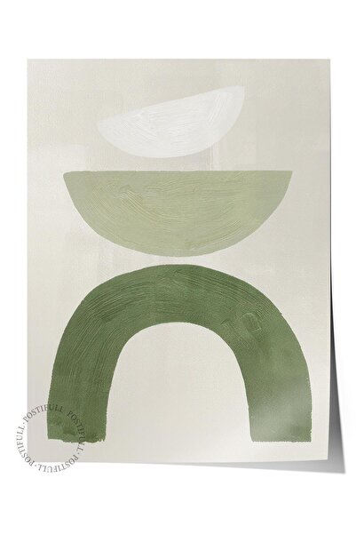 Postifull Πράσινες γραφικές φιγούρες Νο2 Αφίσα, Κάθετη Ζωγραφική Τοίχων Comfo...