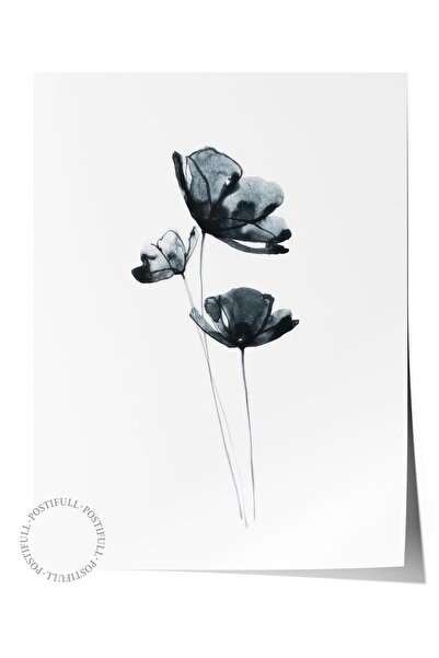 Postifull Dark Flowers Poster, Frameless Wall Poster, Vertical Wall Painting Comfort Series No: 108517