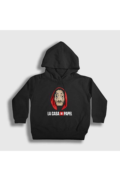 Presmono Унисекс детски суитшърт с качулка La Casa De Papel с черна маска 197552tt