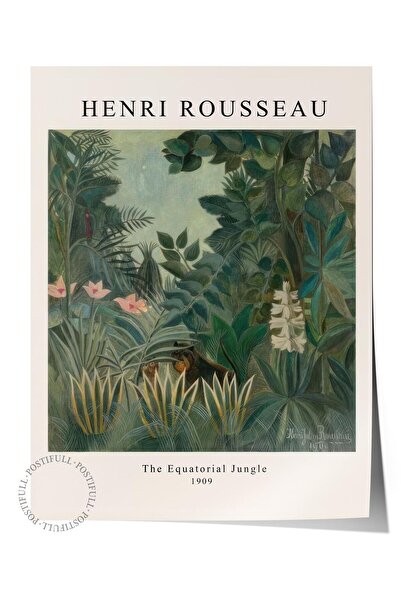 Postifull Rousseau - The Equatorial Jungle Poster, Dikey Duvar Tablosu Comfor...