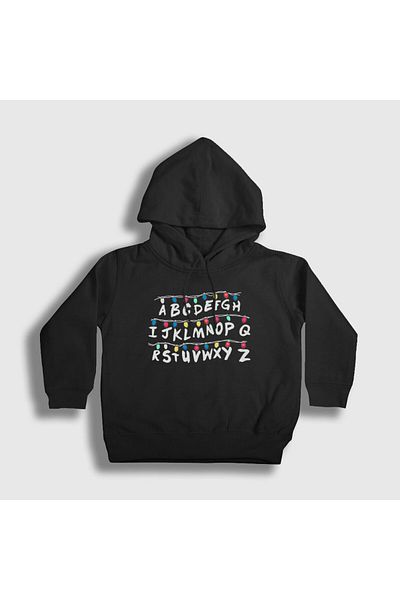 Presmono Унисекс детски суитшърт с качулка Black Lights Stranger Things 218887tt