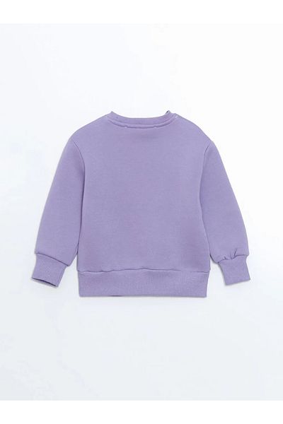 LC Waikiki Lcw Kids Lilac Crew Neck Printed Girls' Sweatshirt