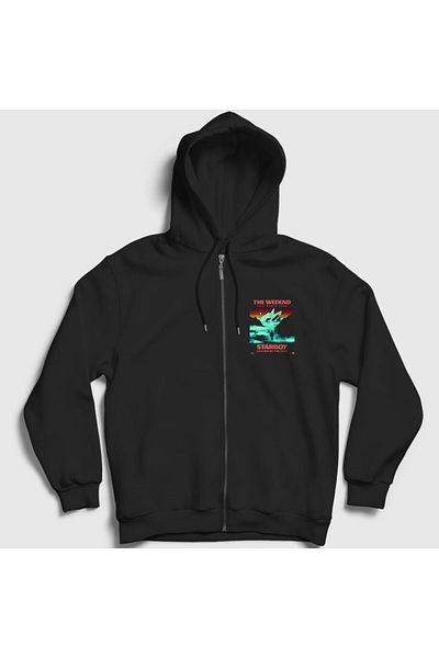 Presmono Φούτερ με κουκούλα Unisex Black Tour Starboy The Weeknd με φερμουάρ 159050 ττ