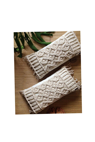 meribell 2'li Makrome Dekoratif Köşe Kırlent Kılıfı