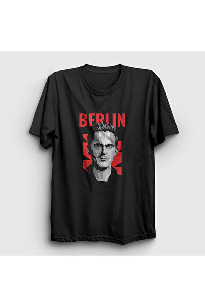 Presmono Unisex crna Berlin La Casa De Papel T-shirt 196540tt