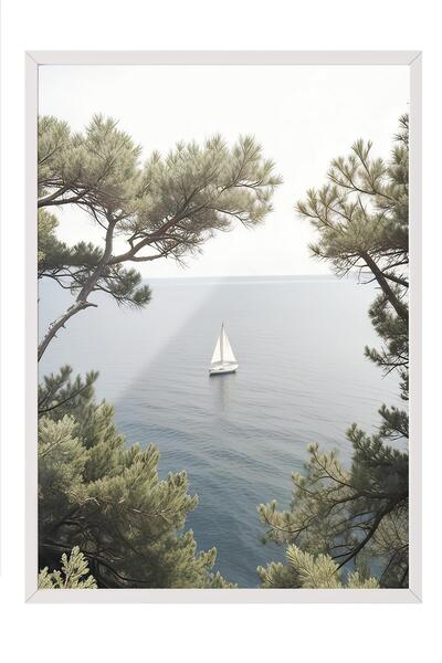 Postifull Tuscany Boat Çerçeveli Tablo, Beyaz Çerçeve ve Poster, Dikey Duvar ...