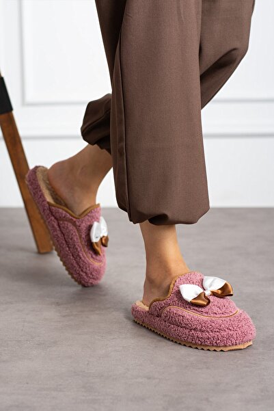 royalmoni شباشب منزلية شتوية مريحة ومريحة باللون الوردي