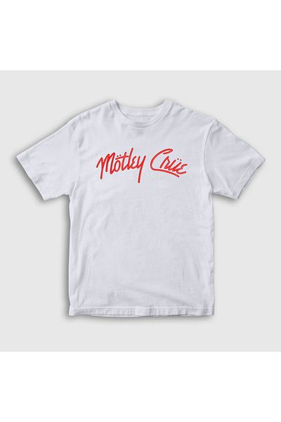 Presmono Παιδικό μπλουζάκι Mötley Crüe Unisex - Λευκό, Λογότυπο, 167291 ττ
