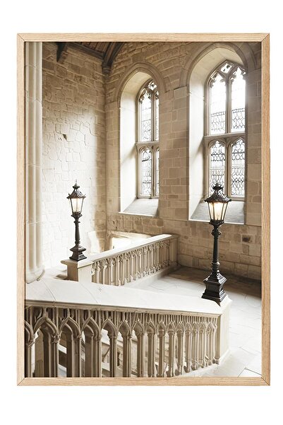 Postifull Heading to the Great Hall Çerçeveli Tablo, Dikey Duvar Tablosu Comf...