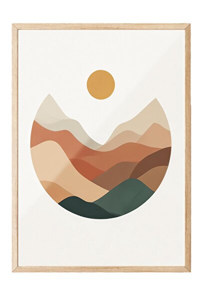 Postifull Tablou înrămat cu sferele Pământului, cadru din lemn și poster, pic...