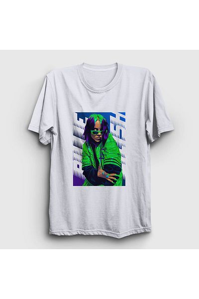 Presmono Μπλουζάκι Unisex Λευκό Πράσινο Billie Eilish 154248 ττ