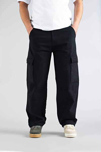 bombe Μαύρο ανδρικό παντελόνι Cargo Large