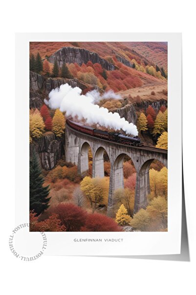 Postifull Αφίσα Glenfinnan Viaduct, Αφίσα τοίχου χωρίς πλαίσιο, Κάθετη ζωγραφ...
