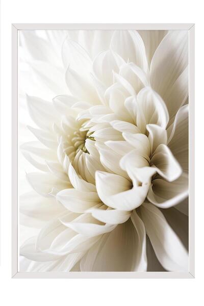 Postifull White Dahlia Çerçeveli Tablo, Beyaz Çerçeve ve Poster, Dikey Duvar ...