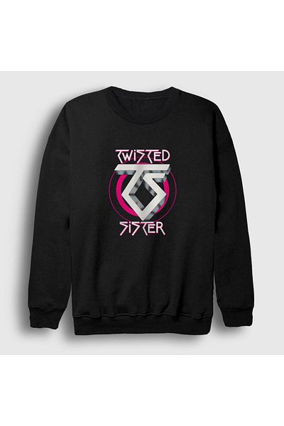 Presmono Унисекс суитшърт с черно лого Twisted Sister 179893tt