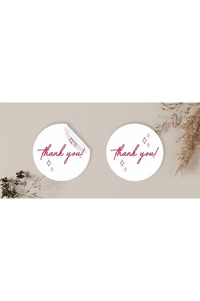anka design 48 Pieces of Art Stickers - Packaging and Shipping Labels (4X4Cm) - Thank You - 1