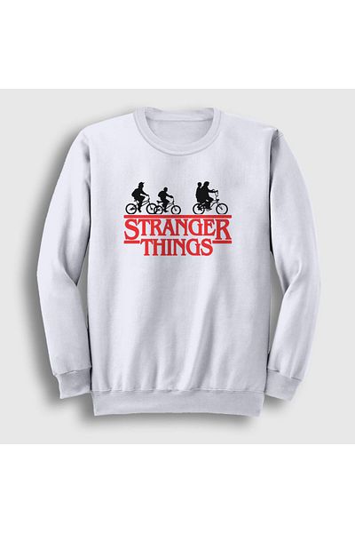 Presmono Φούτερ Unisex White Bicycles Stranger Things 217753 ττ