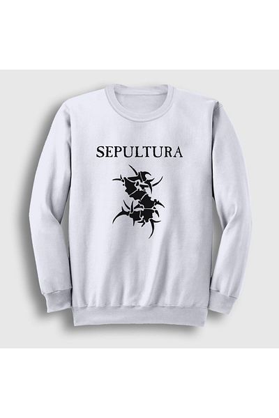 Presmono Φούτερ με λευκό λογότυπο Sepultura Unisex - 173073 ττ