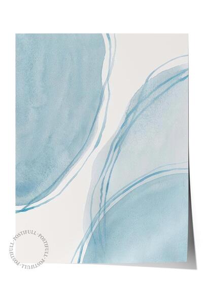 Postifull Poster cu forme în acuarelă, poster de perete fără cadru, pictură v...