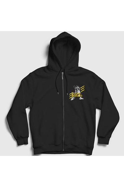 Presmono Φούτερ Unisex Black Balboa Movie Rocky με φερμουάρ με κουκούλα 249417 ττ