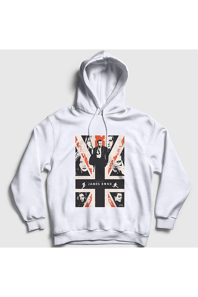 Presmono Unisex Λευκό Φούτερ με κουκούλα ταινίας Daniel Craig James Bond 257649 ττ