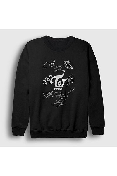 Presmono Унисекс суитшърт с черни знаци K-pop Twice 281769tt