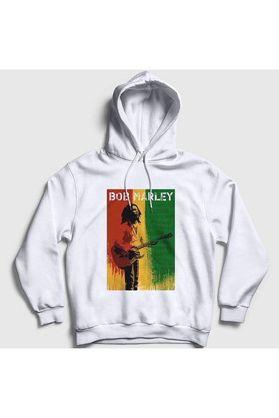Presmono Φούτερ Unisex White Legend Bob Marley με κουκούλα 264987 ττ