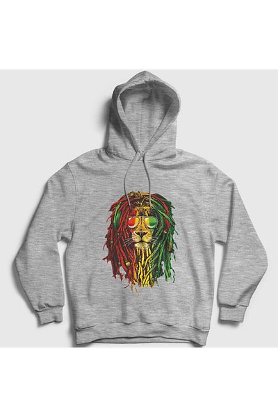 Presmono Φούτερ Unisex Grey Lion Bob Marley με κουκούλα 265142 ττ